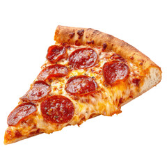 A Delicious Slice of Pepperoni Pizza A Mouthwatering Closeup Shot of a Pizza Slice with Melted Cheese and Pepperoni