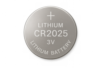 3v cr2025 lithium button cell battery isolated on transparent background