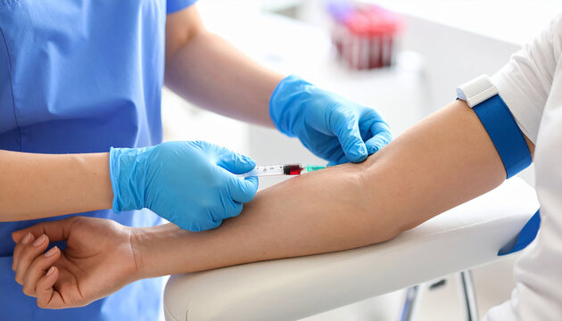 Healthcare Professional Drawing Blood Sample – Clinical Phlebotomy Close-Up
