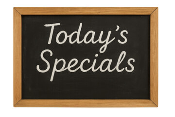 Obraz premium Restaurant chalkboard sign displays today's specials menu offers