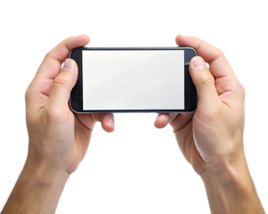 hand holding tablet isolated on white background. PNG Transparent file type with high definition quality And vibrant color grading Available.