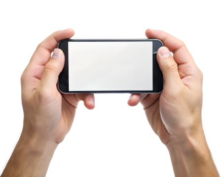 hand holding tablet isolated on white background. PNG Transparent file type with high definition quality And vibrant color grading Available.