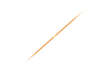 Diagonal glowing orange line element isolated on a solid black background