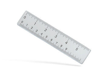Metric ruler isolated on transparent background, measurement tool, object