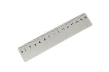 Metal ruler with centimeters and millimeters, isolated on transparent background