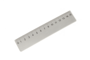 Metal ruler with centimeters and millimeters, isolated on transparent background