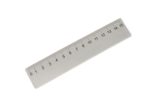 Metal ruler with centimeters and millimeters, isolated on transparent background