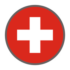 Obraz premium round flag of Switzerland country on white background vector Vector round flag