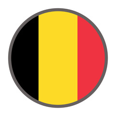 Fototapeta premium round flag of Belgium country on white background vector Vector round flag