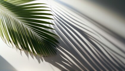 shadow effects with tropical palm leaf in corner