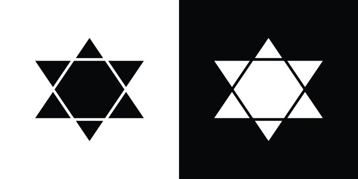 Star of David icon of a flat style vector