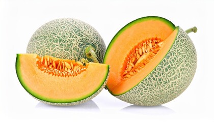 ripe melon on white background