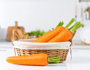 fresh carrots in a basket
