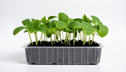 seedlings in a pot