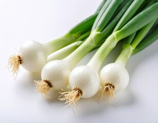 Fresh white onion isolated on white background