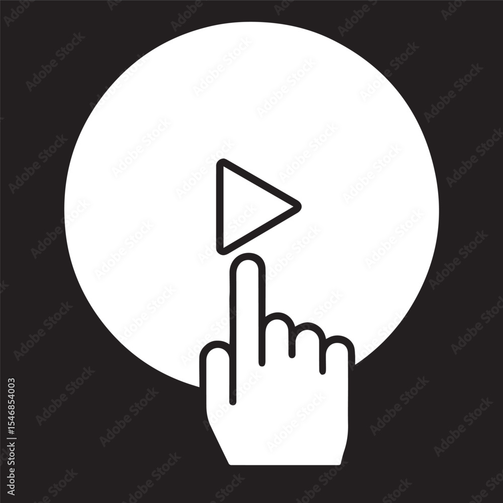 Aufkleber vector illustration of a digital hand cursor pressing a button in a modern web and technology concep