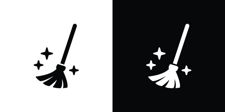 Sweeping icon of a flat style vector