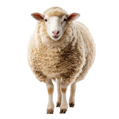 A Fluffy Sheep Standing Boldly Against a Black Background: A Captivating Portrait of a Domestic Animal