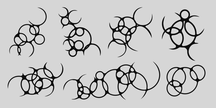 Circle Bubble tribal tattoo design set