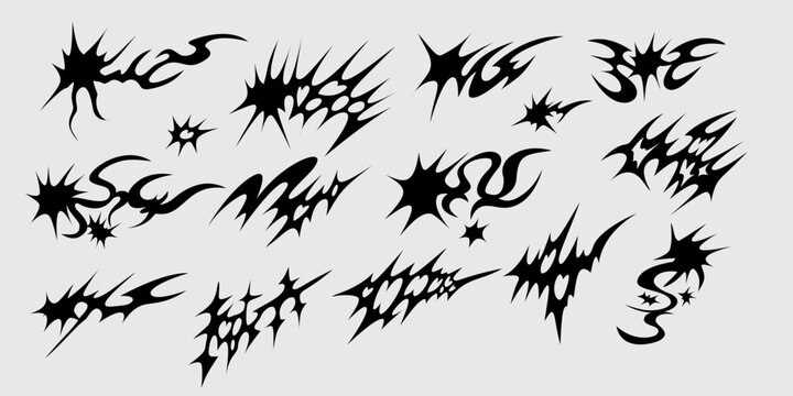 Abstract tribal shapes of grunge graphic element design, abtract tribal tattoo design