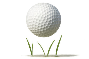 Golf ball on tee with transparent background, isolated object for design use