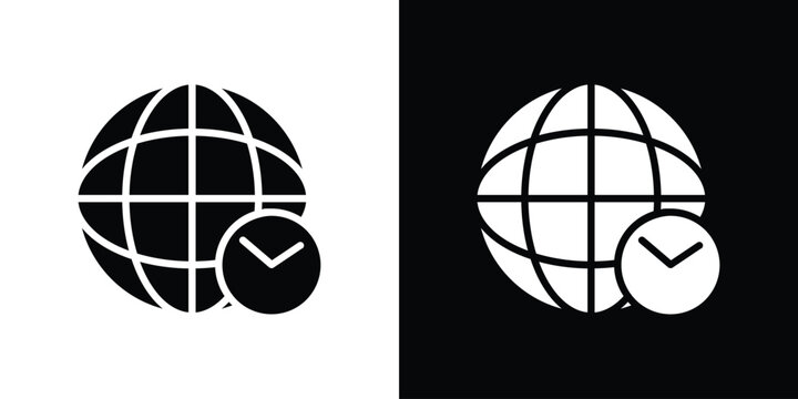 Time zones icon of a flat style vector