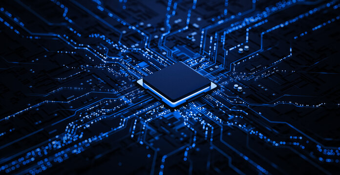 Processor chip on circuit board with copy space for design
