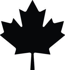Silhouette maple leaf simple black canadian symbol Vector Illustration