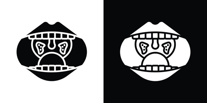 Tonsil icon of a flat style vector