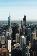 Fototapeta premium Chicago panorama from John Hancock building. View for Chicago downtown, Illinois
