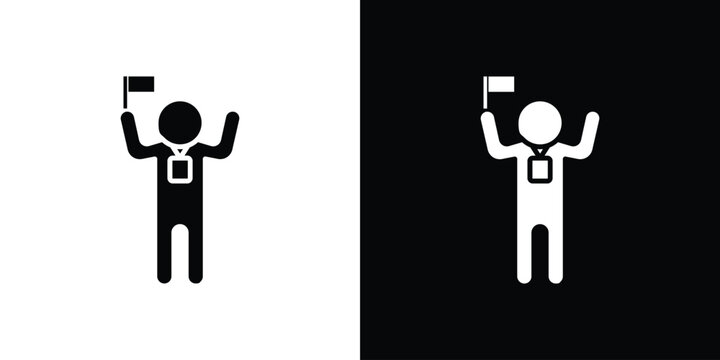 Tour guide icon of a flat style vector