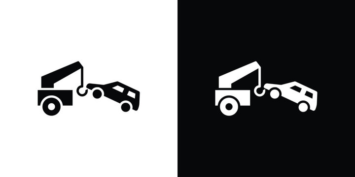 Towed car icon of a flat style vector
