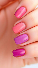 Collection of Oval Nail Polish Swatches in Pink Peach and Purple Hues vertical