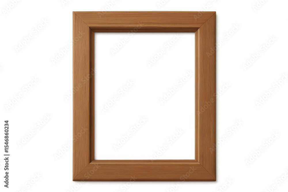 Poster empty wooden picture frame with transparent background isolating the frame, perfect for showcasing a