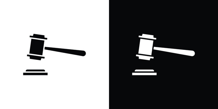 Trial hammer icon of a flat style vector