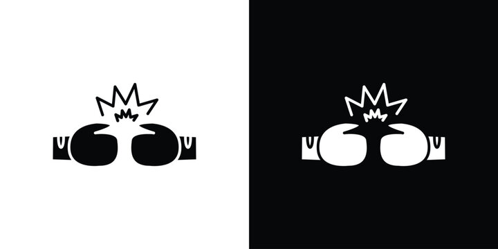 Two boxing gloves icon of a flat style vector