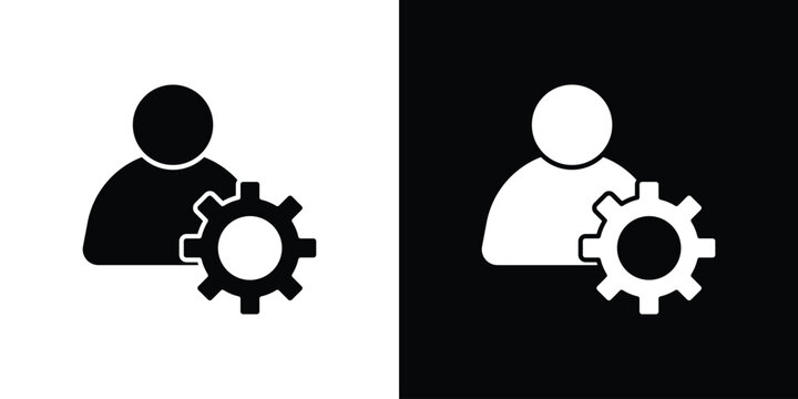 User gear icon of a flat style vector