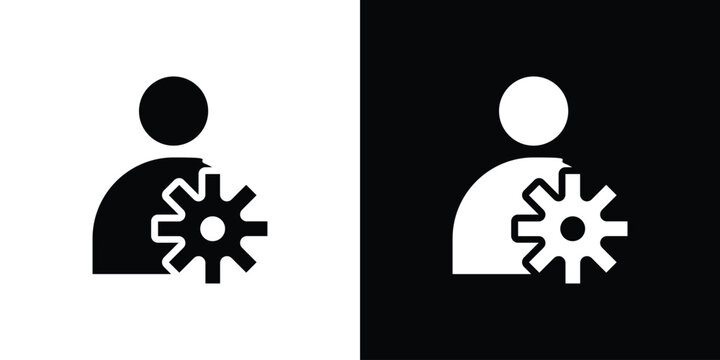 User gear icon of a flat style vector