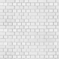 White brick wall seamless background texture