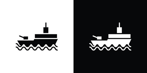 Warship icon of a flat style vector © Vince