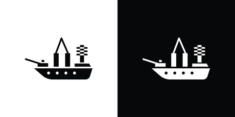 Warship icon of a flat style vector © Vince