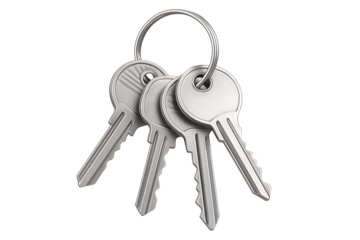 House or security access keys bundle isolated on transparent background