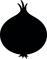 Black Onion Silhouette Vector Icon