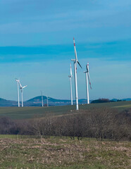 Wind Turbines in Vast Countryside Landscape