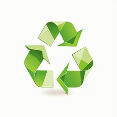 Obraz premium Green arrows forming the universal recycle symbol for environmental awareness and sustainability