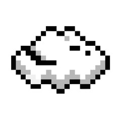 Pixel Cloud Icon &ndash; Weather and Sky Element in 8-Bit Pixel Art Style

