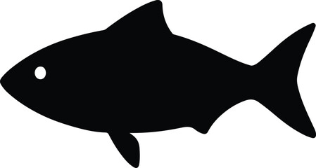 Silhouette of a tuna fish swimming marine animal Vector Illustration