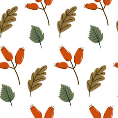 Obraz premium Beautiful botanical seamless pattern. Autumn background.