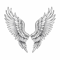 Elegant Angel Wings Vector Images isolated on white background.