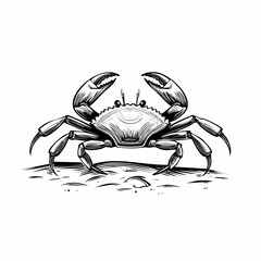 Beach Crab Sandy Shore Image vector isolated on white background.